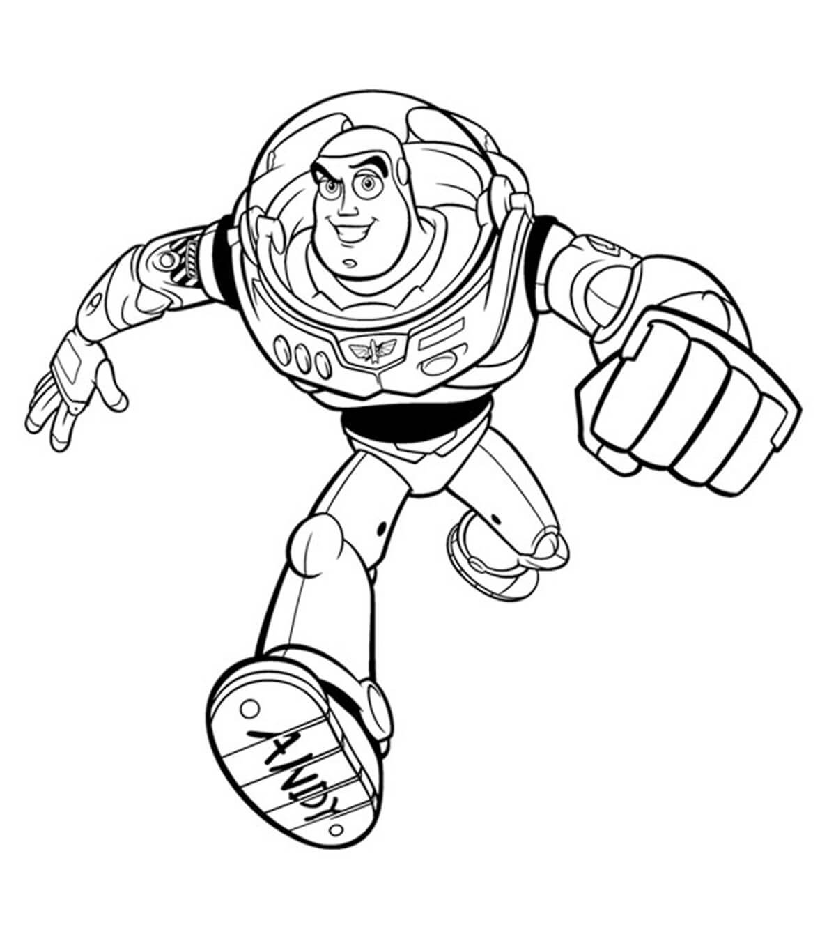 Desenhos de Diversão Buzz Lightyear em Execução para colorir