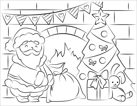 Desenhos de Feliz Papai Noel para colorir