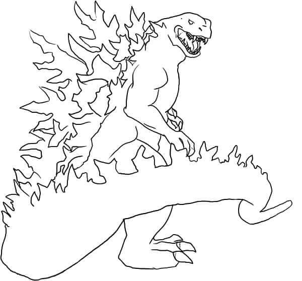 Godzilla Balança o Rabo para colorir