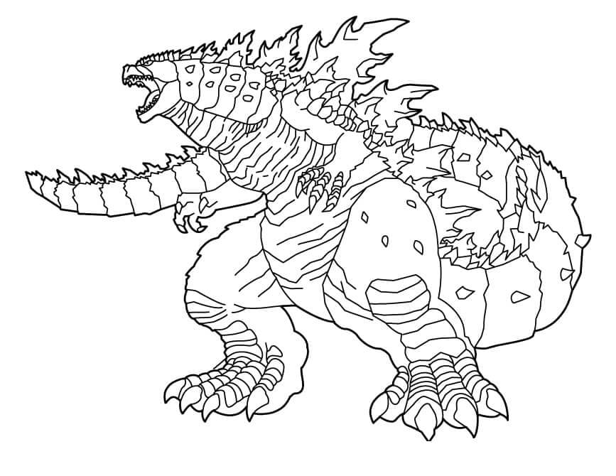 Desenhos de Godzilla Gigante para colorir