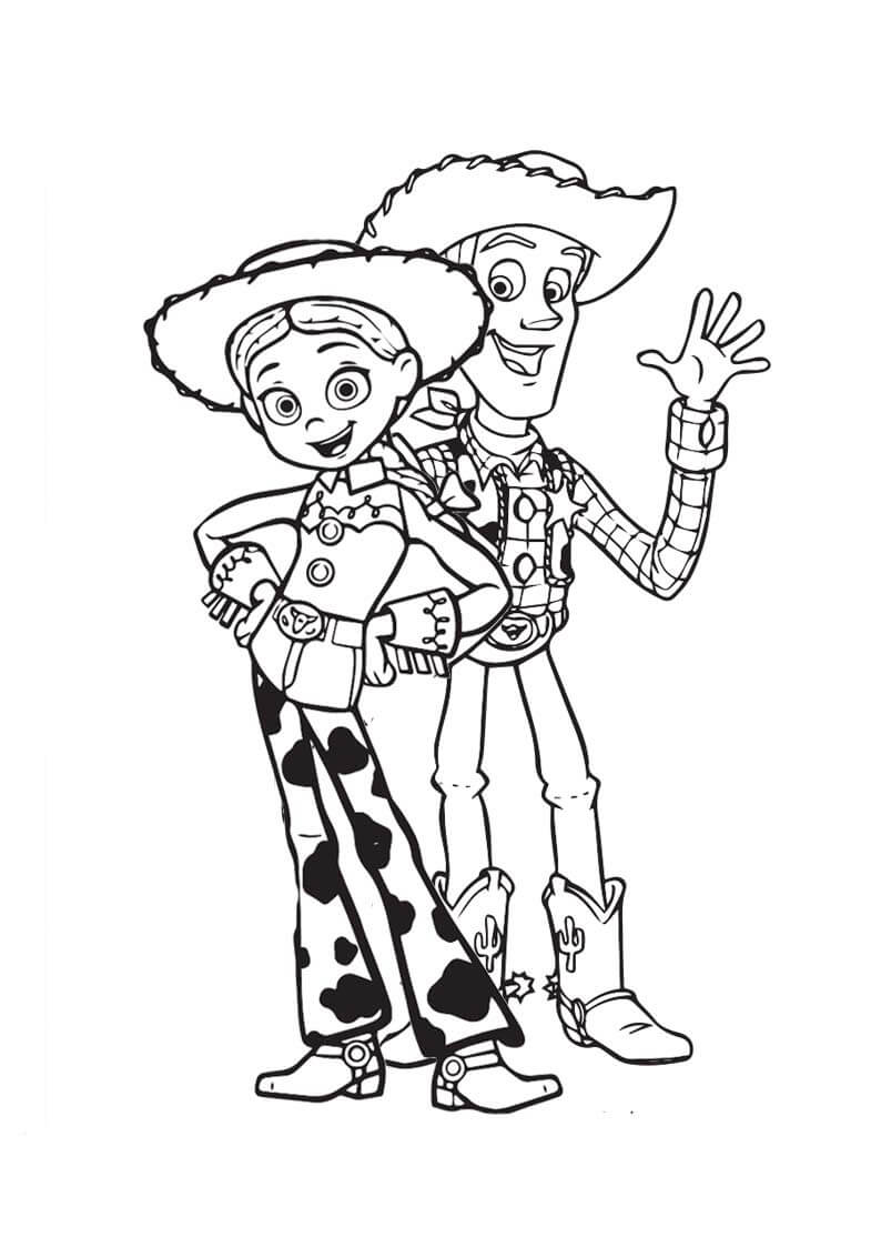 Desenhos de Jessie e Woody para colorir