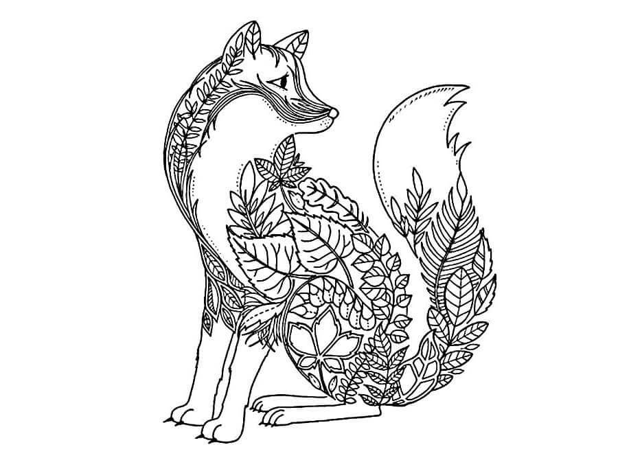 Desenhos de Mandala de Raposa Básica para colorir