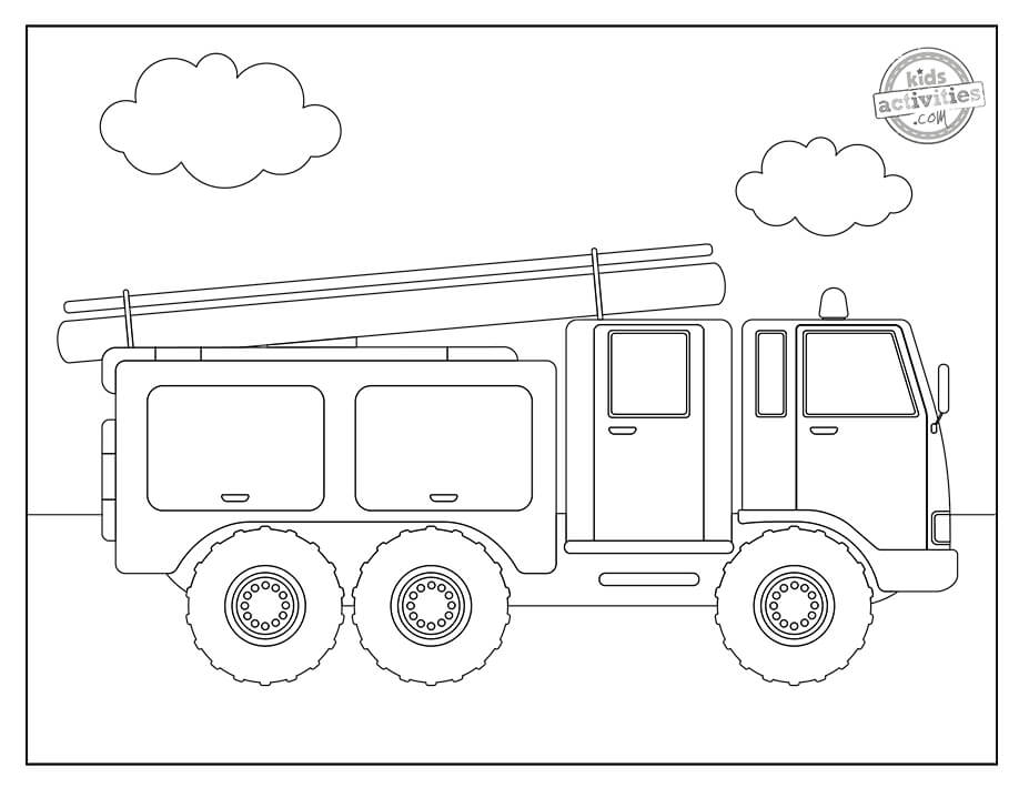 Desenhos de Melhor Caminhão de Bombeiros para colorir