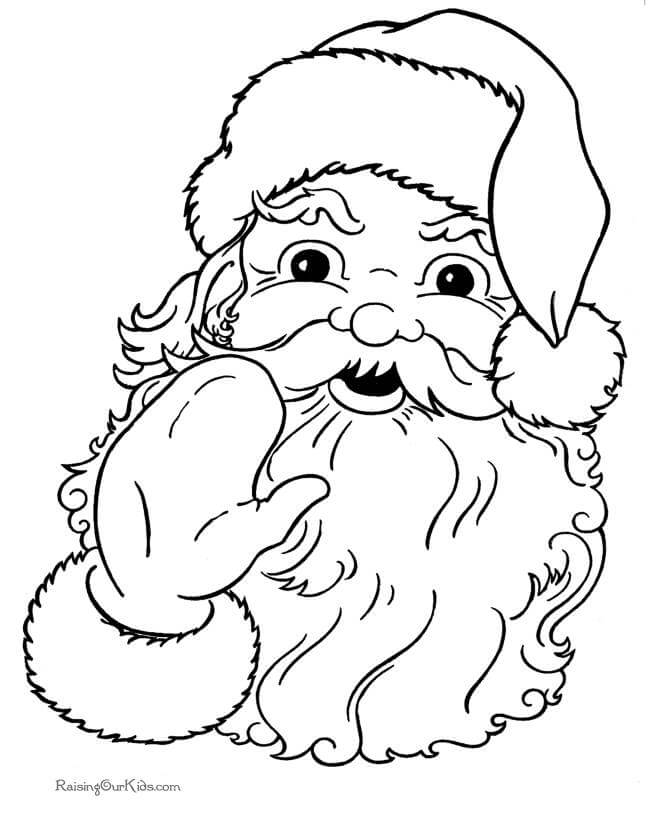 Papai Noel Cumprimenta para colorir