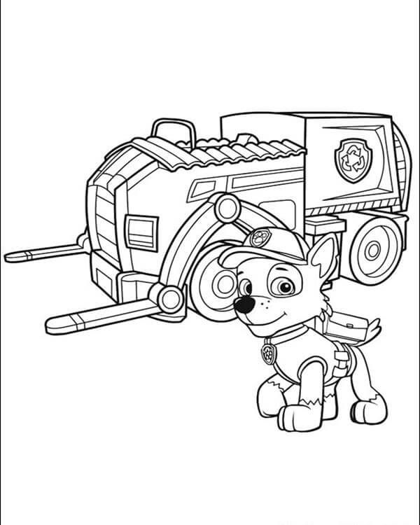 Desenhos de Rocky e seu Caminhão de Reciclagem para colorir