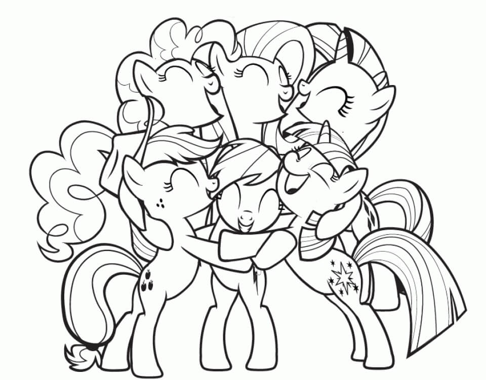 Seis Personagens da sorte de My Little Pony para colorir