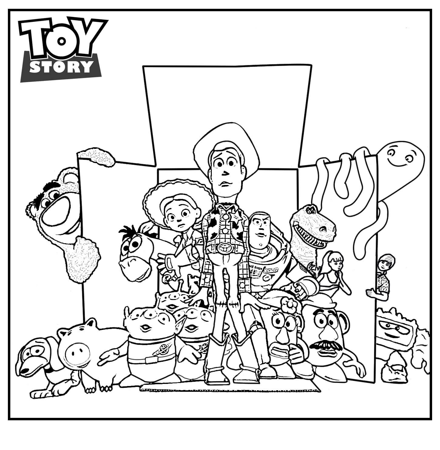 Desenhos de Todos os personagens de Toy Story para colorir