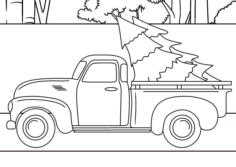 Desenhos de Transporte de Caminhão de Pinho para colorir