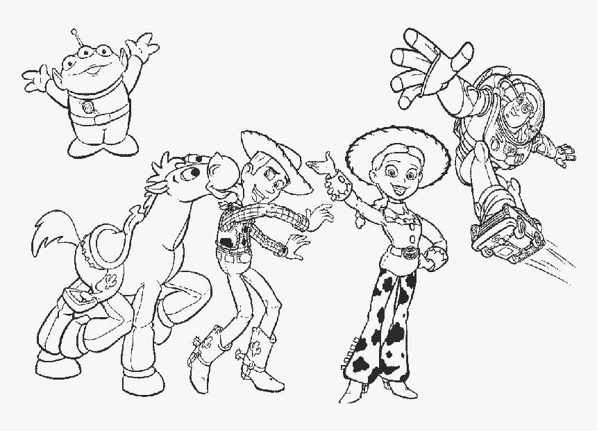 Woody e amigos Engraçados para colorir