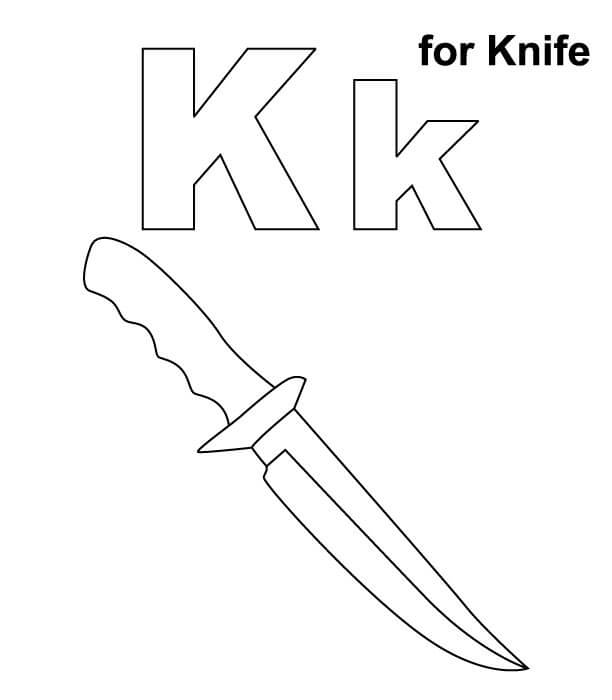 Desenhos de Letra K para Faca para colorir