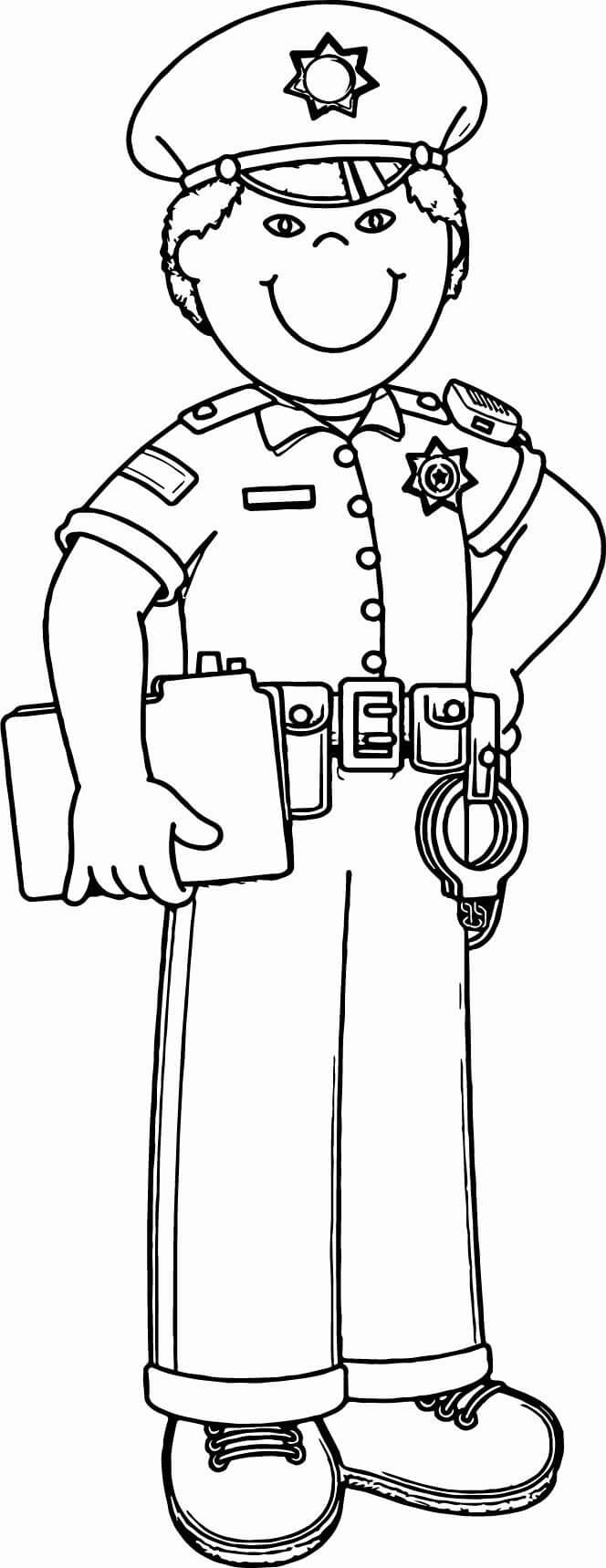 Desenhos de Agradável Policial para colorir