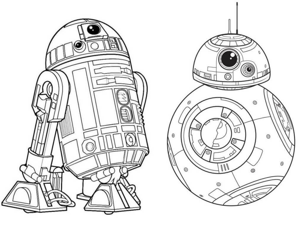 Desenhos de BB-8 e Amigo para colorir