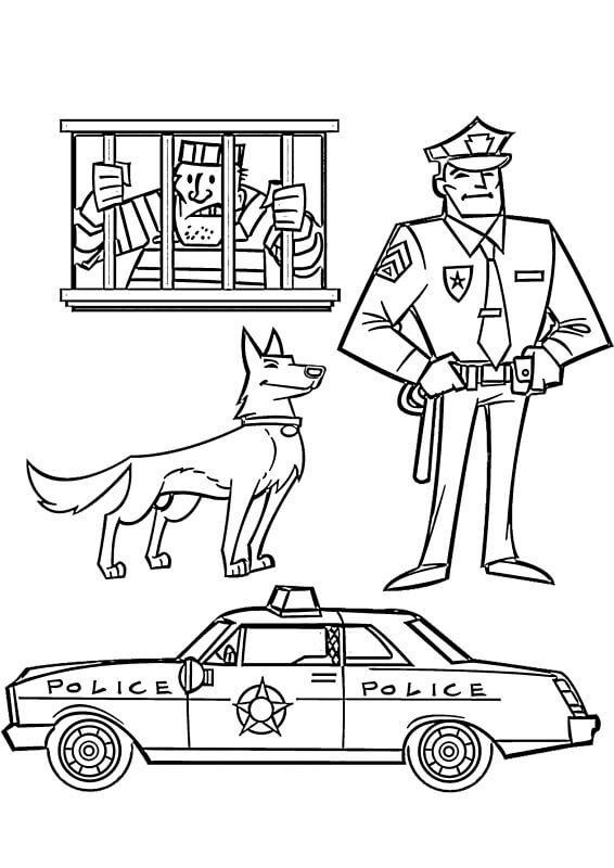 Bom Policial para colorir
