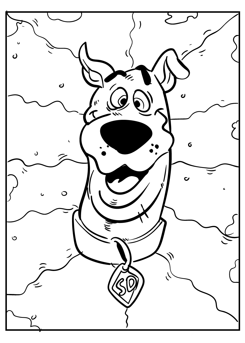 Cabeça de Scooby Doo para colorir