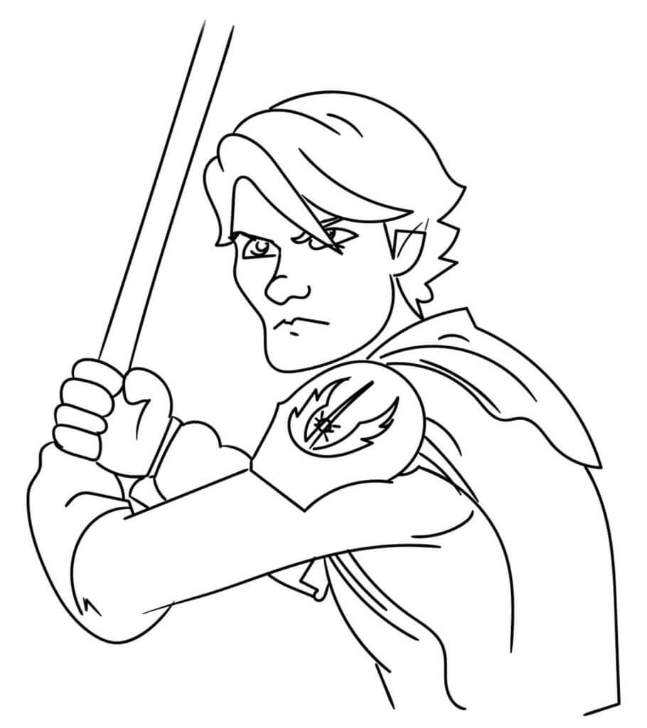Desenhos de Cara de Anakin Skywalker para colorir