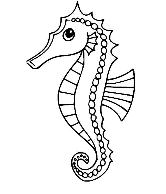 Desenhos de Cavalo marinho Agradável para colorir