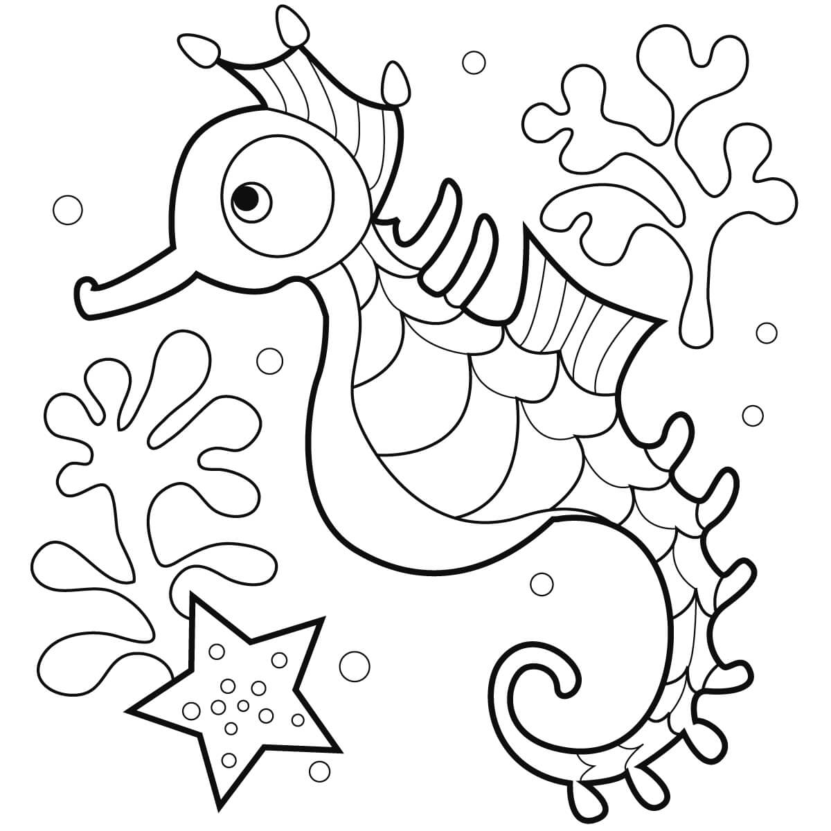 Desenhos de Cavalo-marinho Bom para colorir