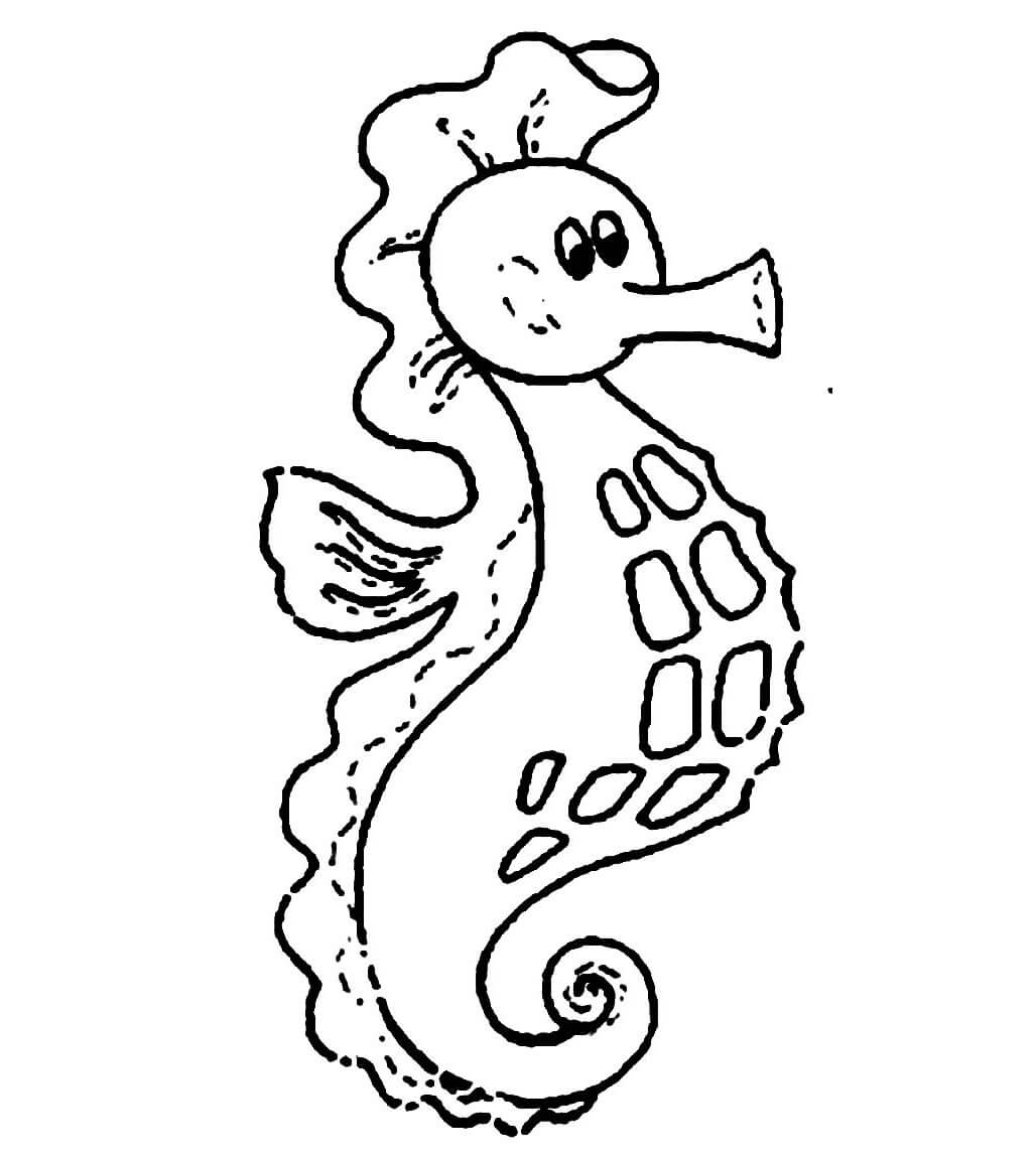 Desenhos de Cavalo-marinho de Desenho Básico para colorir