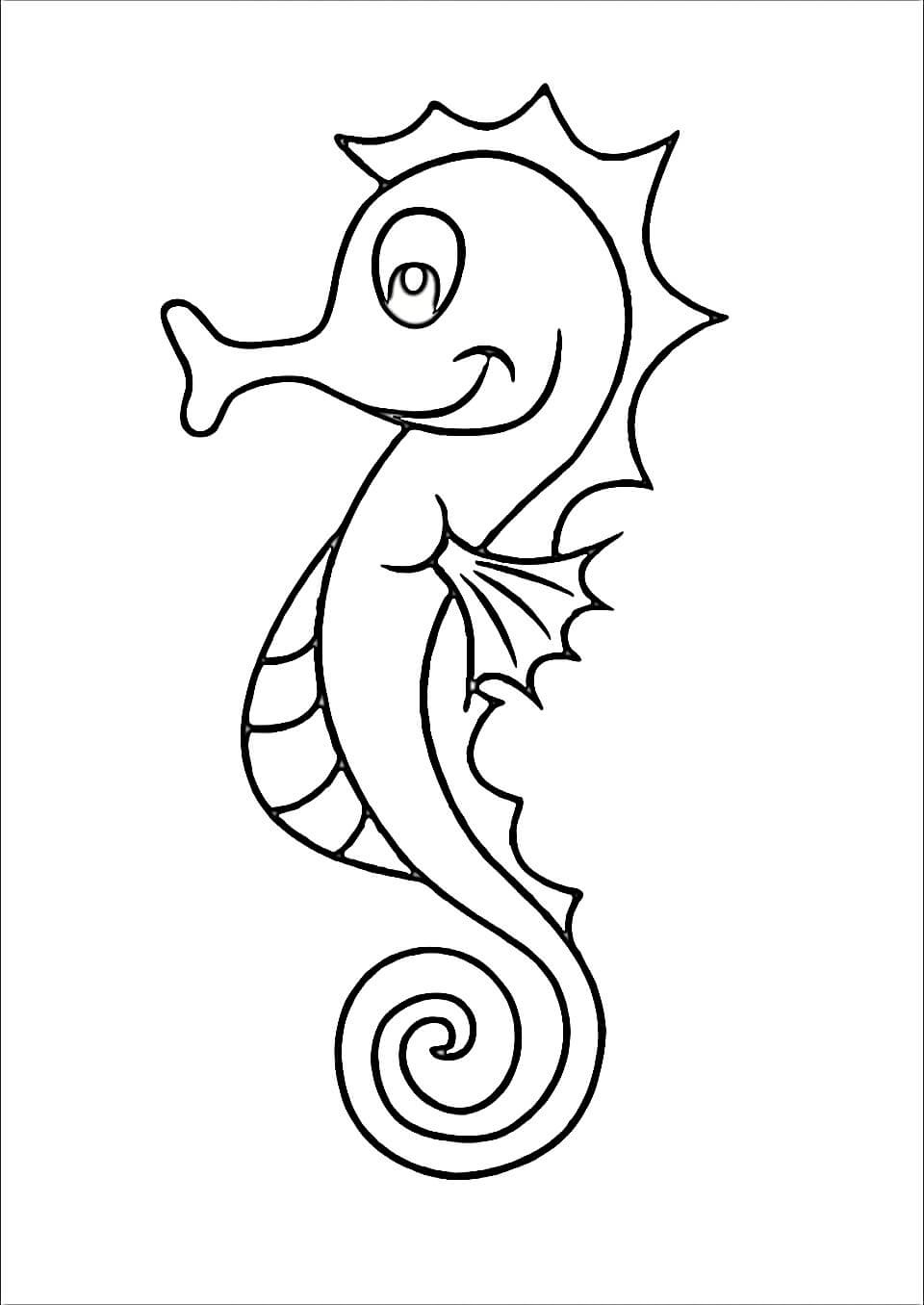 Desenhos de Cavalo-marinho Simples para colorir