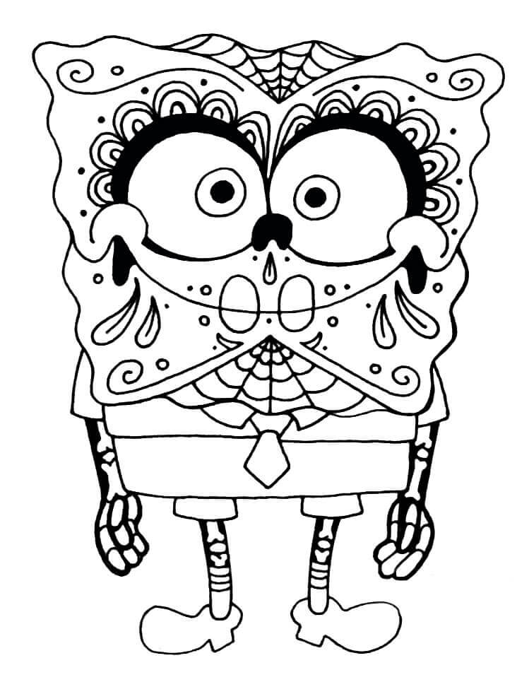 Desenhos de Crânio do Bob Esponja para colorir
