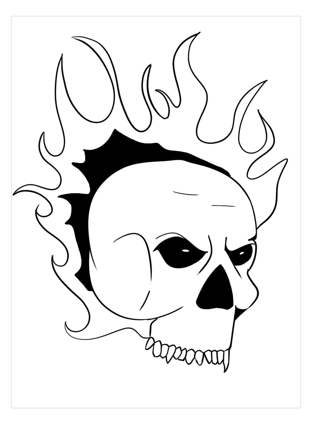 Desenhos de Crânio Flamejante para colorir