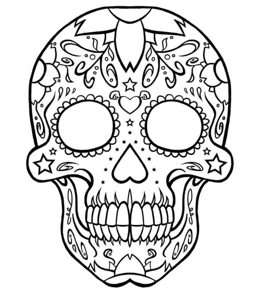 Desenhos de Crânio Simples para colorir