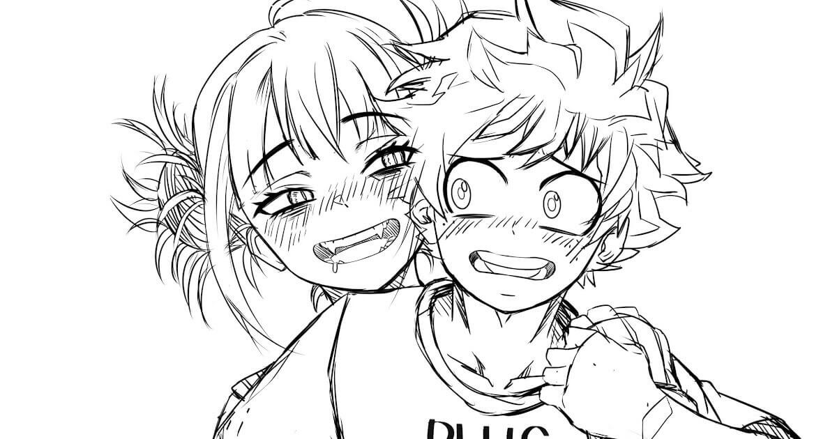 Desenhos de Deku e Amigo Engraçado para colorir