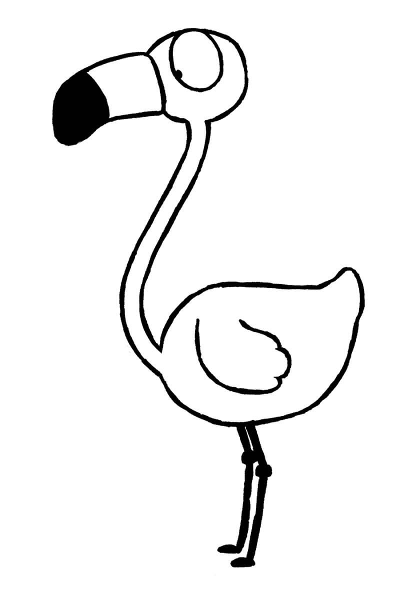 Desenhos de Desenho Básico Flamingo para colorir