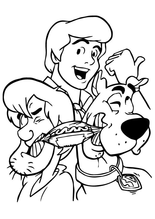 Engraçado Scooby Doo e seus Amigos para colorir
