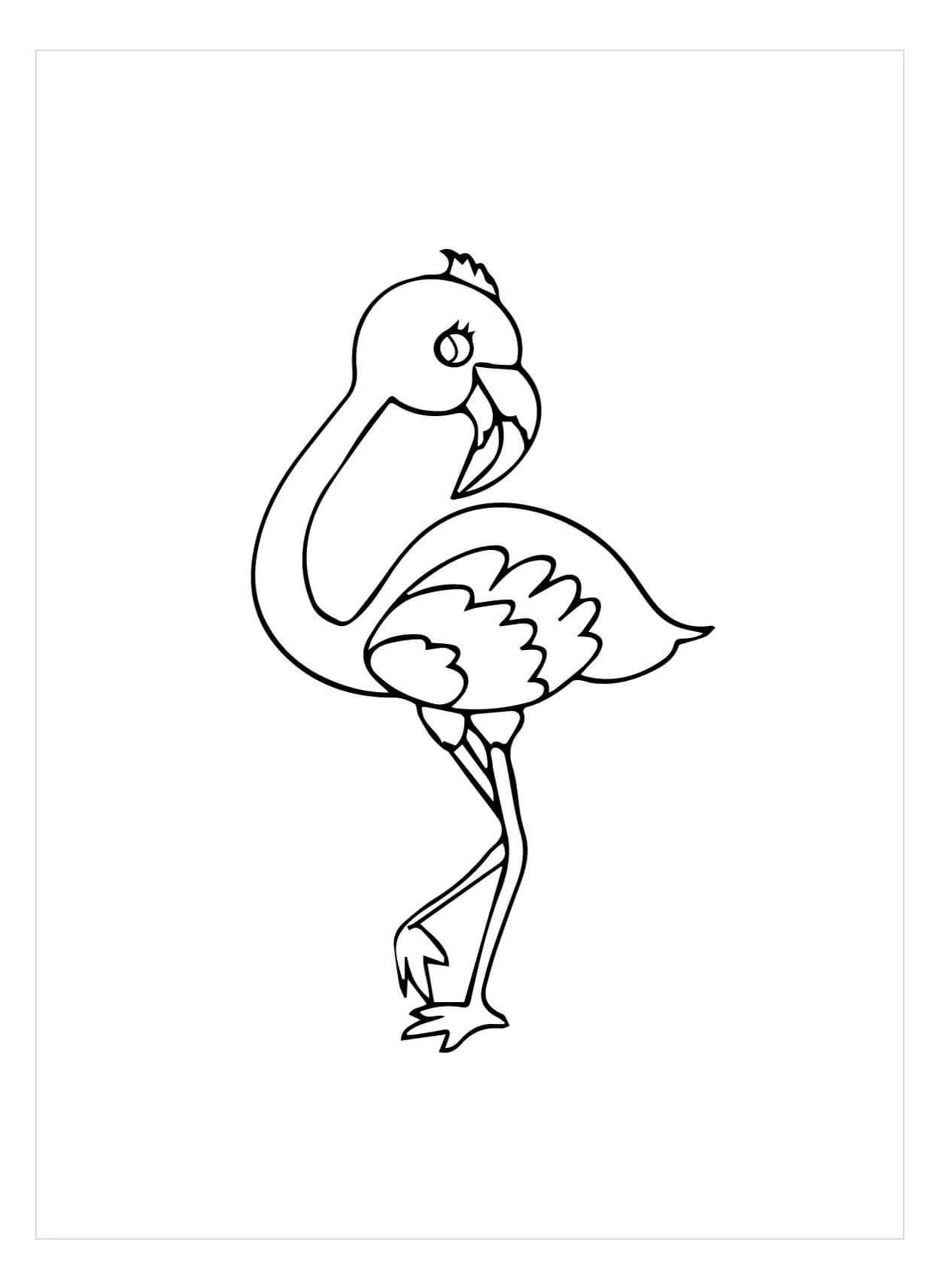 Flamingo Fofo para colorir