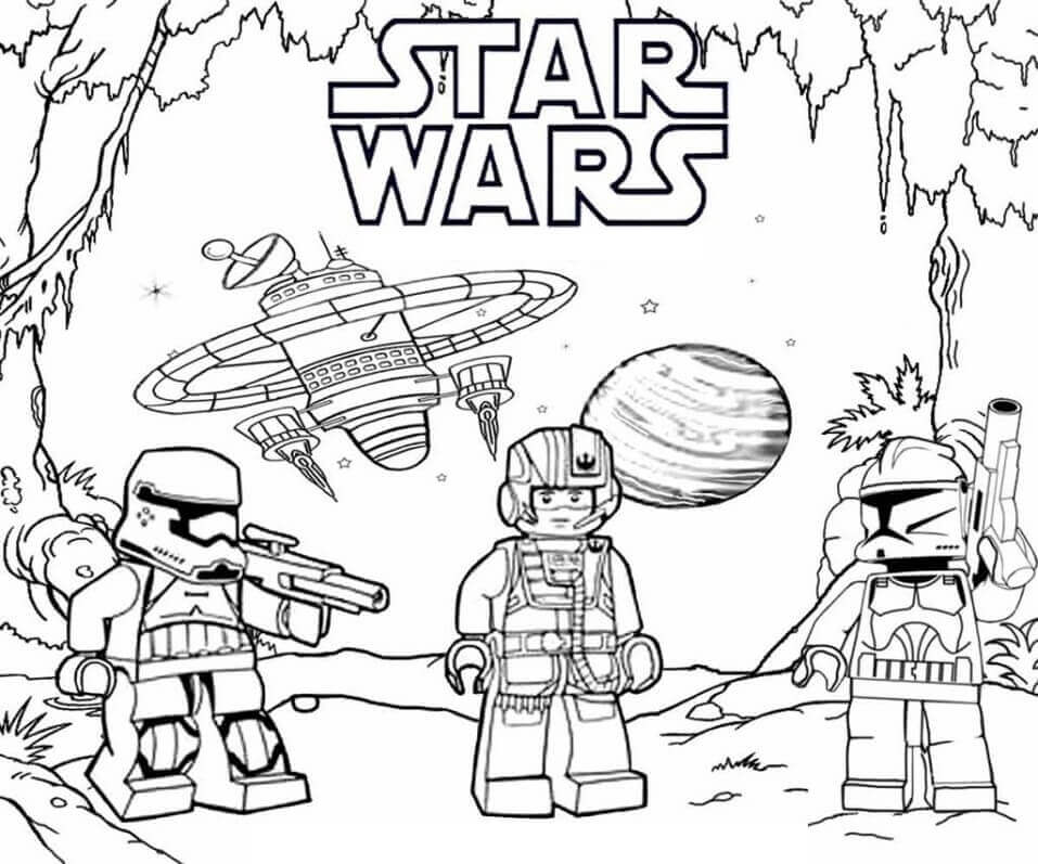 Desenhos de Lego Darth Vader e Amigos para colorir