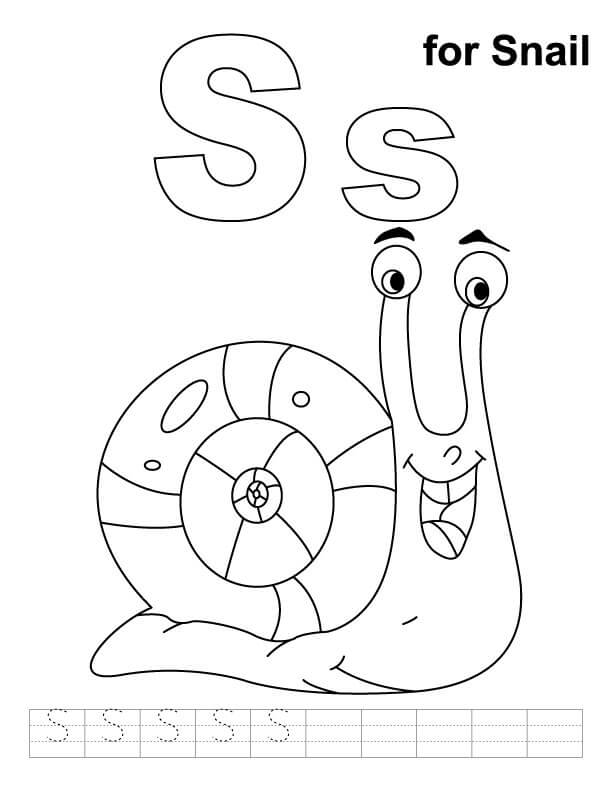 Desenhos de Letra S para Caracol para colorir