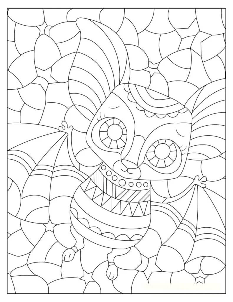 Desenhos de Mandala de Morcego para colorir