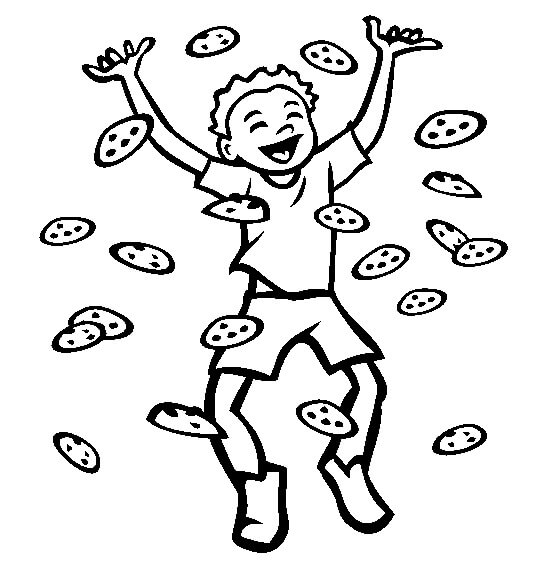 Desenhos de Menino Feliz com Biscoitos para colorir