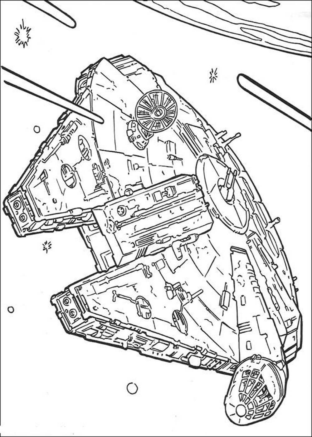 Desenhos de Millennium Falcon de Star War para colorir