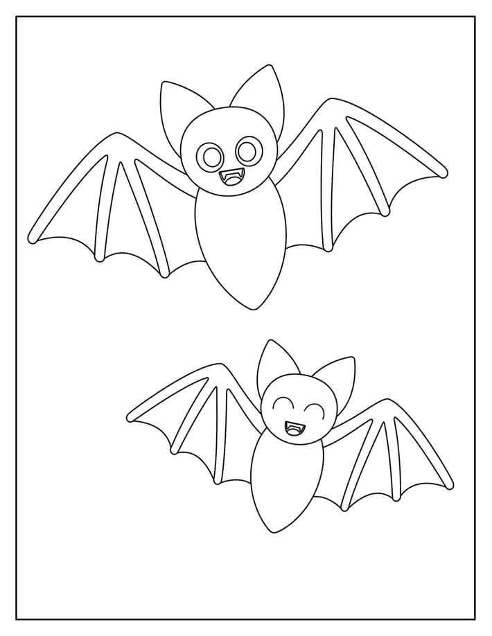 Desenhos de Morcego Assustadoramente Fofo para colorir
