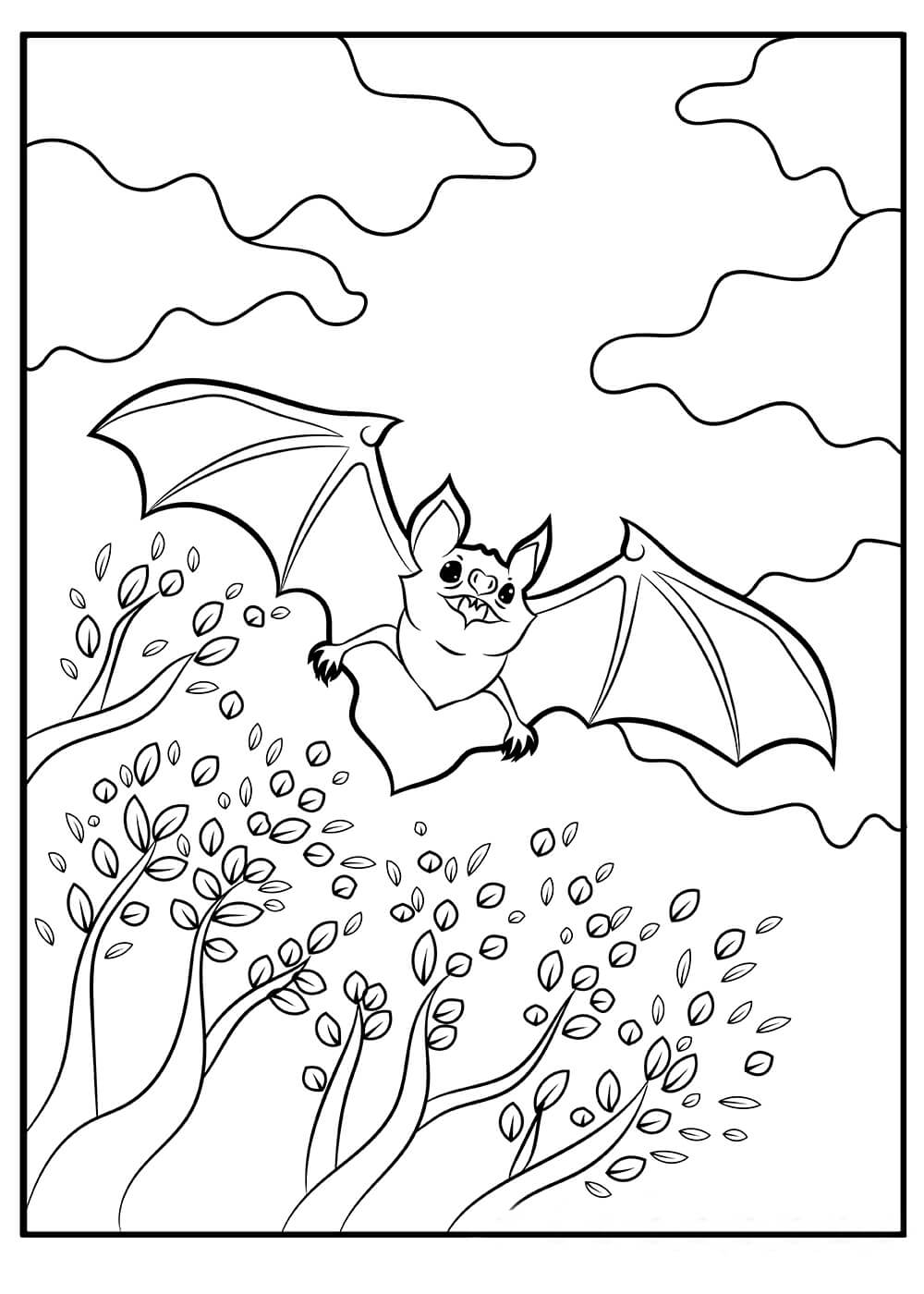Desenhos de Morcego Feliz para colorir
