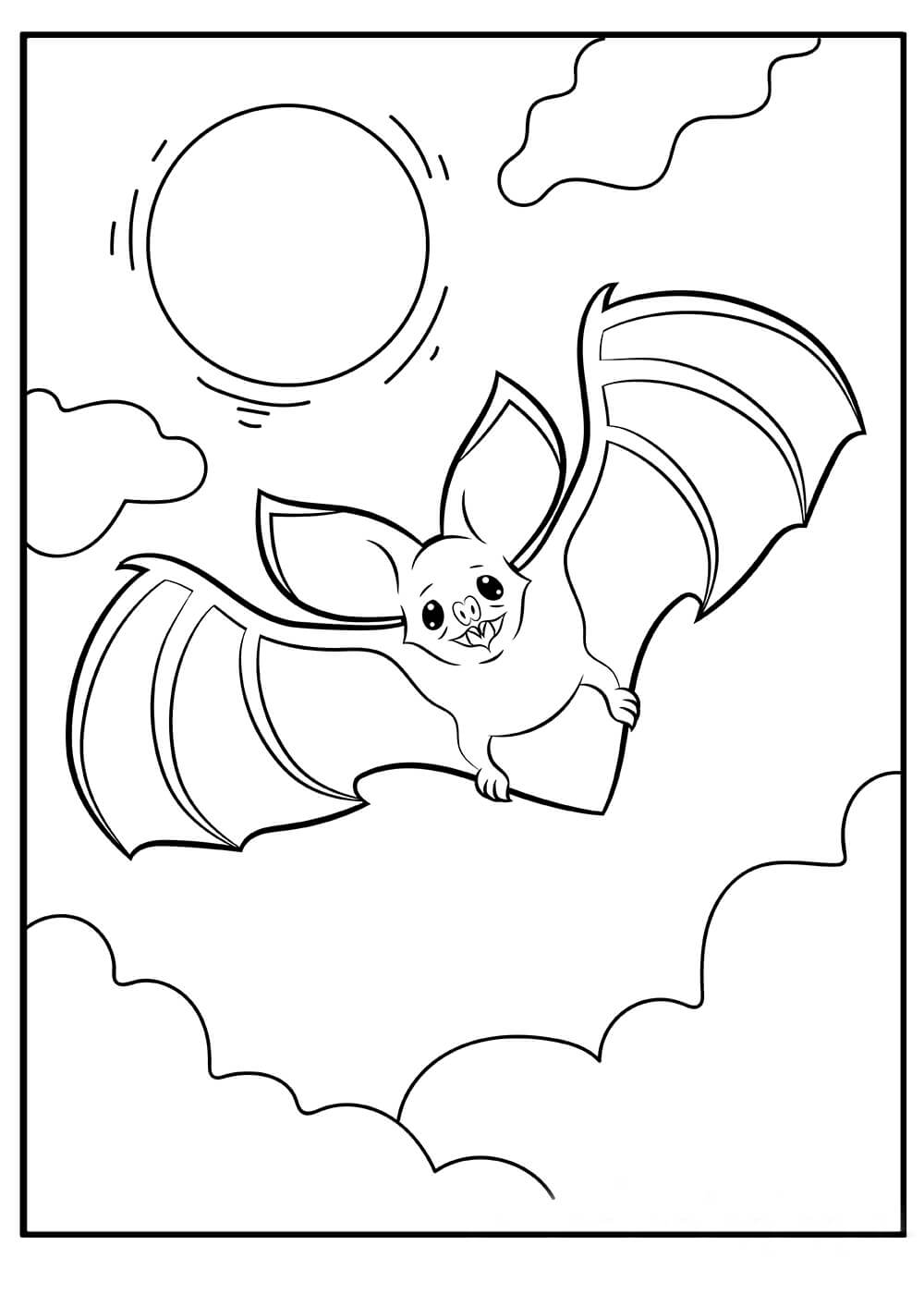 Desenhos de Morcego Voador para colorir