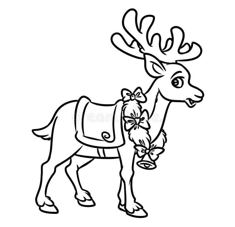 Desenhos de Natal de renas de Papai Noel para colorir