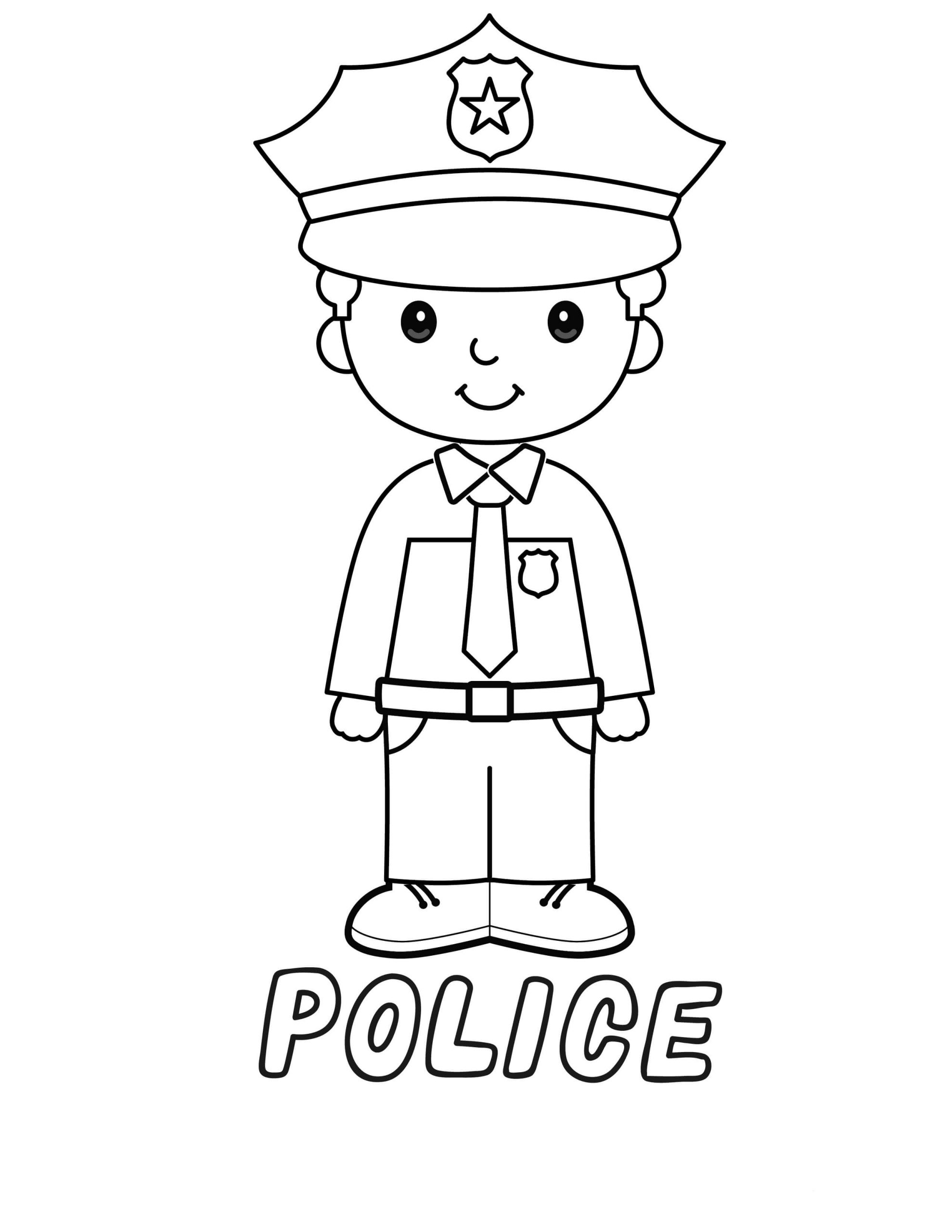 Oficial Polícia para colorir