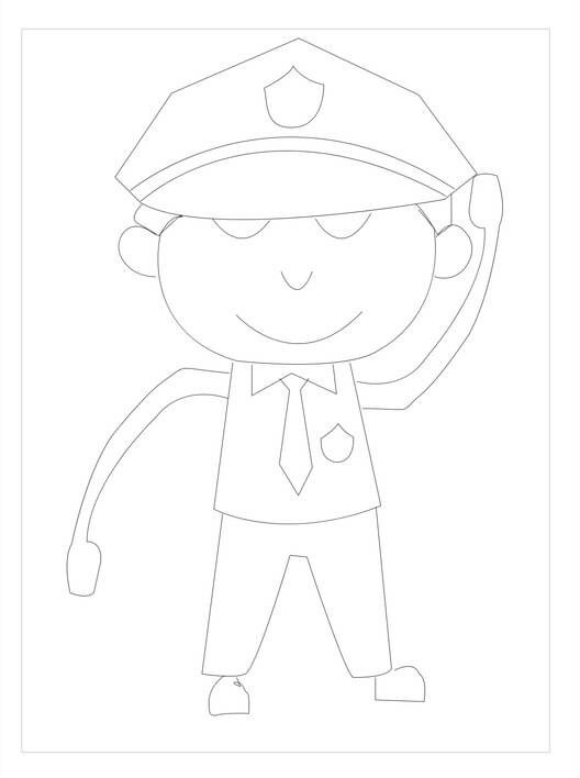 Desenhos de Polícia Engraçado para colorir