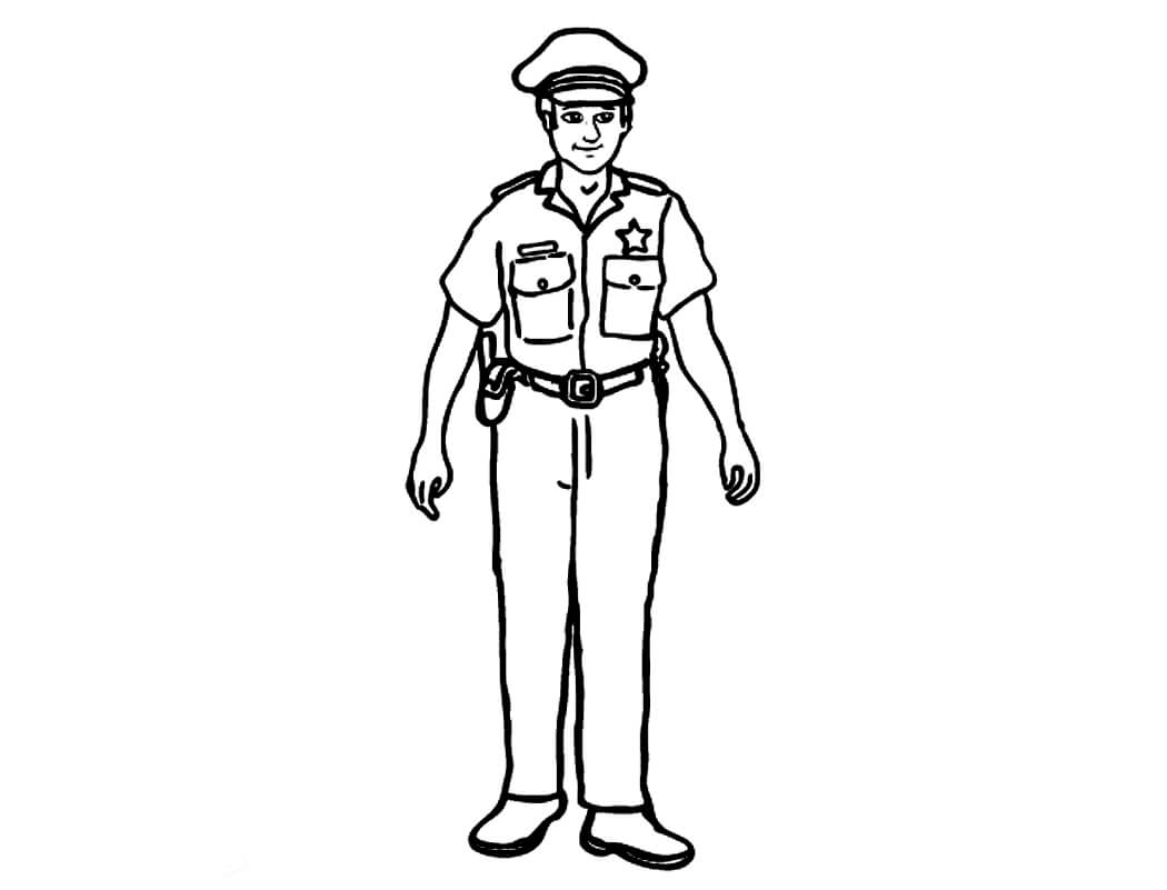 Policial Normal para colorir