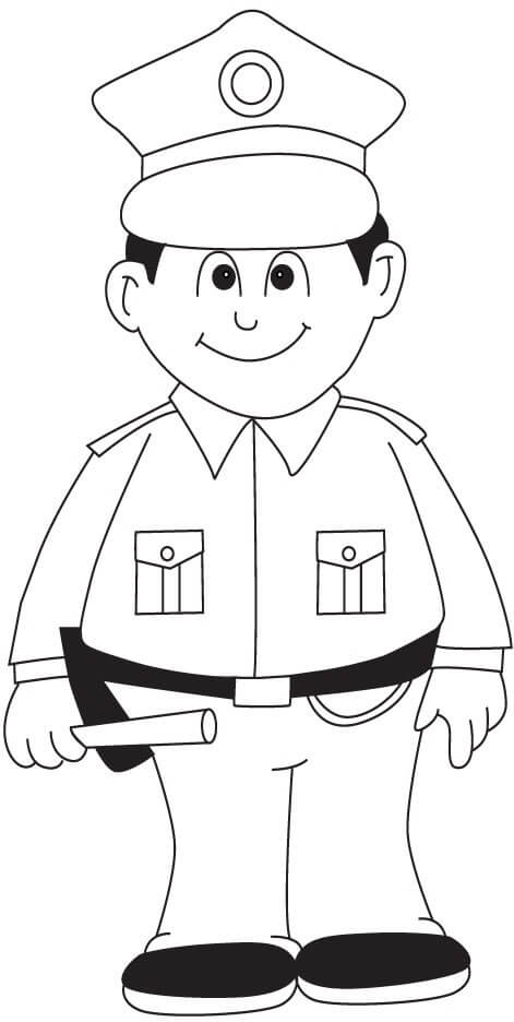 Desenhos de Policial Sorridente Básico para colorir