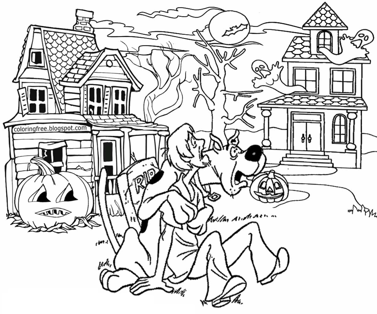 Salsicha e Scooby Doo no Halloween para colorir