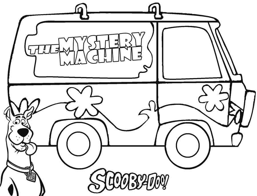 Scooby Doo com Carro para colorir
