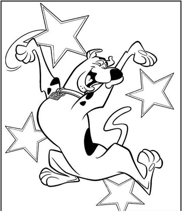Scooby Doo com Estrelas para colorir