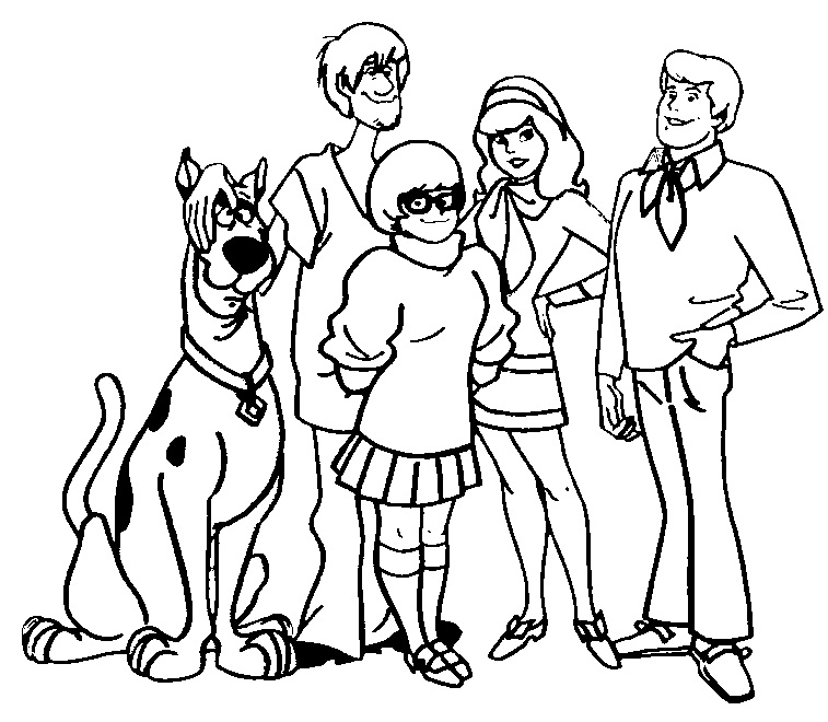 Scooby Doo Normal e Amigos para colorir