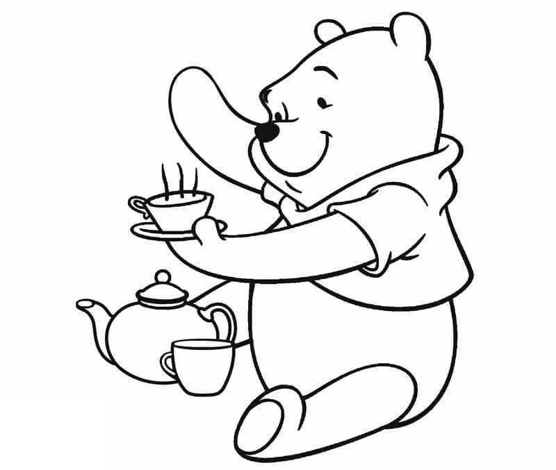 Ursinho Pooh simples para colorir