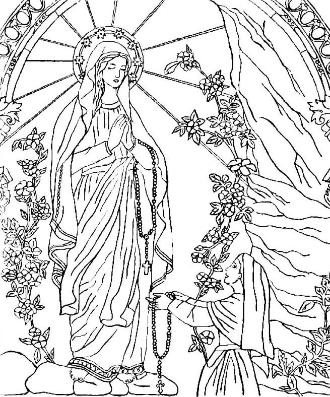 Desenhos de Agradável Nossa Senhora da Conceição Aparecida para colorir