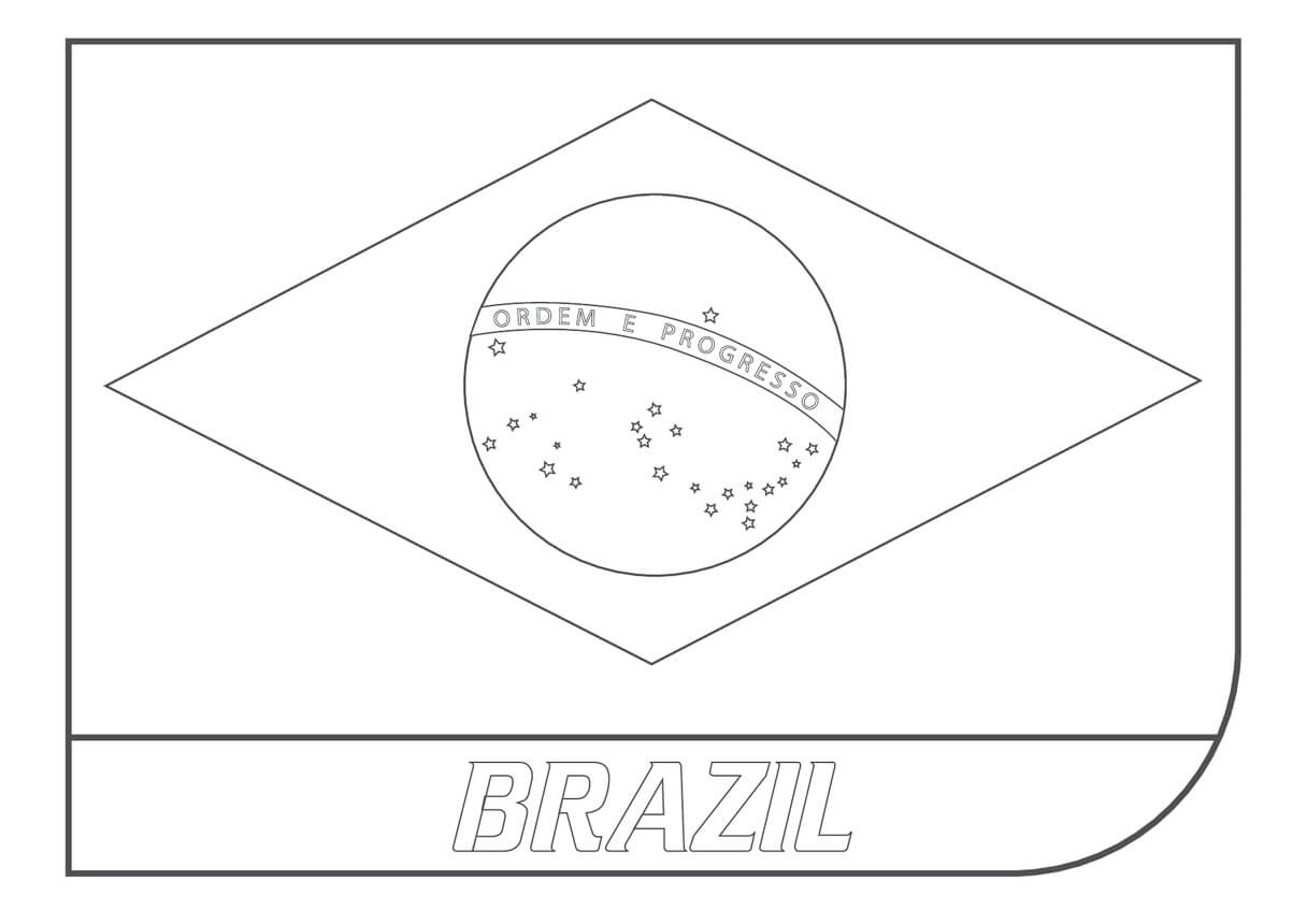 Desenhos de Bandeira do Brasil Grátis para colorir